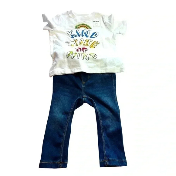 Old Navy Girls Jean and T-Shirt Outfit•Size 12-18 months•NWT• - Picture 1 of 7